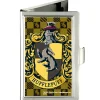 Business Card Holder - SMALL - Hufflepuff Crest FCG Golds Black