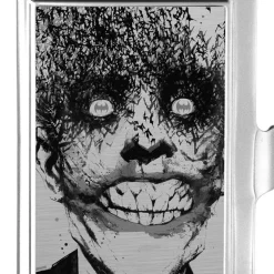 Business Card Holder - SMALL - Joker Bat Face My Dark Architect Cover Brushed Silver