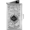 Business Card Holder - SMALL - Hogwarts School THE MARAUDER'S MAP Brushed Silver/Black