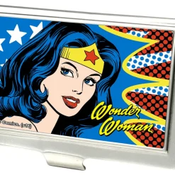 Business Card Holder - SMALL - Wonder Woman Face w Stars FCG