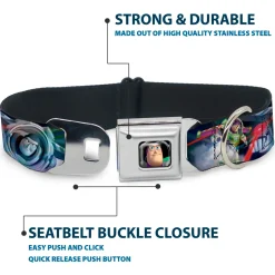 Buzz Lightyear Pose2 Full Color Black Seatbelt Buckle Collar - Buzz Lightyear Action Poses Stacked