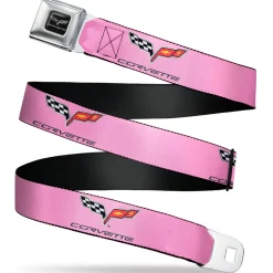 C6 Seatbelt Belt - C6 Logo REPEAT Pink/Black Webbing