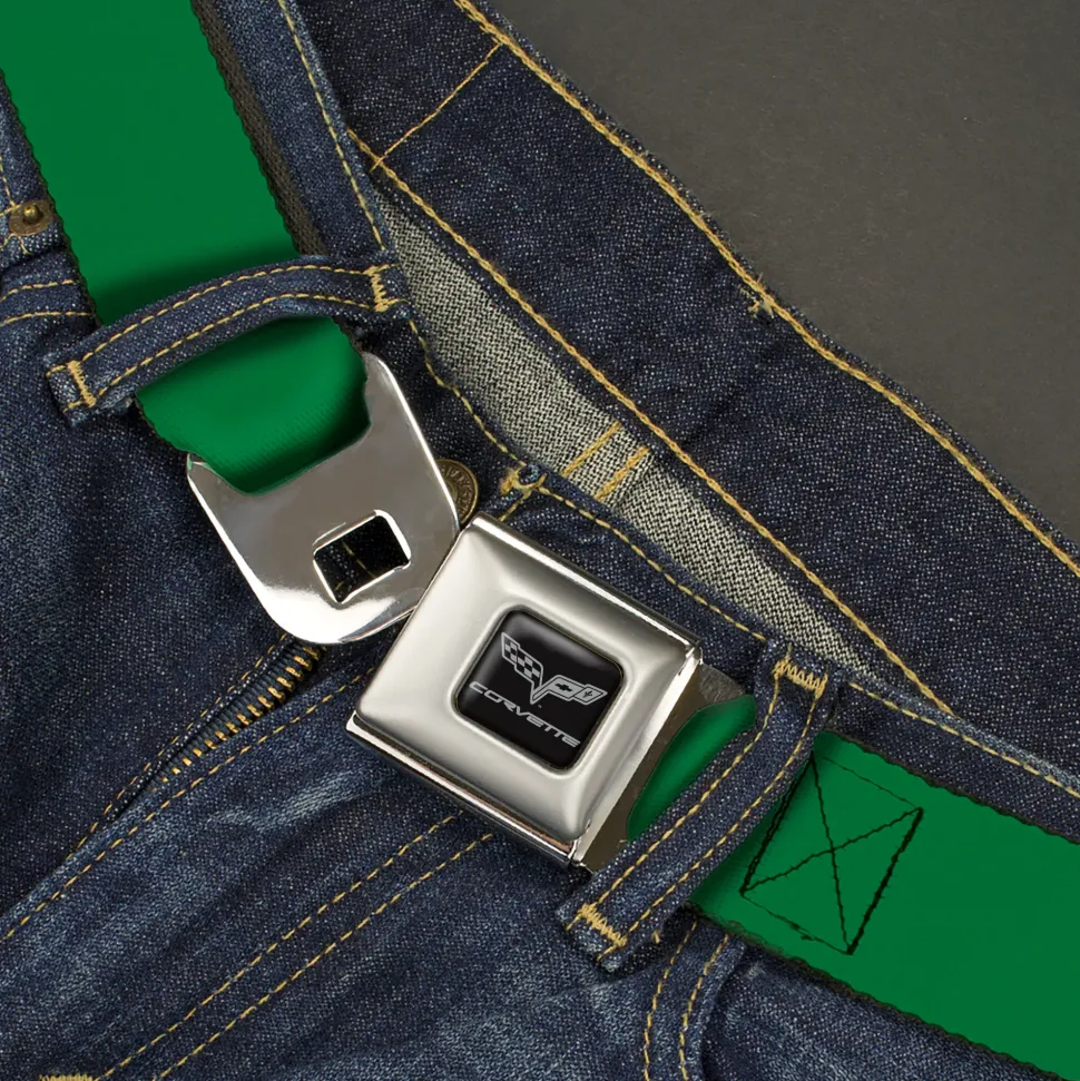 C6 Seatbelt Belt - Green Webbing