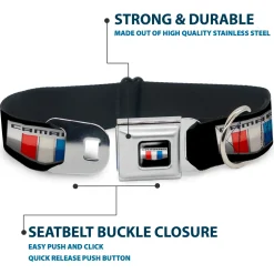 CAMARO Six Badge Full Color Black Silver Red White Blue Seatbelt Buckle Collar - CAMARO Six Badge Black/Silver/Red/White/Blue