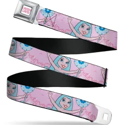 CANDY LAND Game Logo White/Pink Seatbelt Belt - Candy Land Queen Frostine Pose and Float Bubbles Pinks Webbing