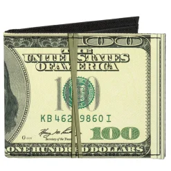 Canvas Bi-Fold Wallet - 100 Dollar Bill Series 2006 w Rubberband