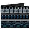 Canvas Bi-Fold Wallet - Aztec8 Blues White Gray