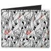 Canvas Bi-Fold Wallet - Bugs Bunny Expressions Stacked White Black Gray