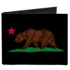 Canvas Bi-Fold Wallet - California Flag Bear Black