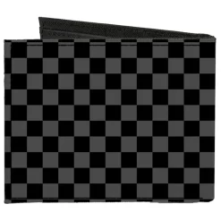 Canvas Bi-Fold Wallet - Checker Black Gray