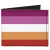 Canvas Bi-Fold Wallet - Flag Lesbian Five Stripe Oranges White Pinks