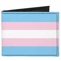 Canvas Bi-Fold Wallet - Flag Transgender Baby Blue Baby Pink White