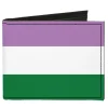 Canvas Bi-Fold Wallet - Flag Genderqueer Lavender White Green