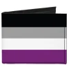 Canvas Bi-Fold Wallet - Flag Asexual Black Gray White Purple