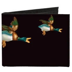 Canvas Bi-Fold Wallet - Flying Mallards Burgundy