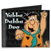 Canvas Bi-Fold Wallet - Fred YABBA DABBA DOO Pose2 Black Gray