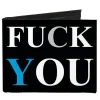 Canvas Bi-Fold Wallet - FUCK YOU FUCK ME Black White Blue