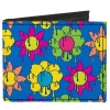 Canvas Bi-Fold Wallet - Funky Flower Drip Blue/Multi Color