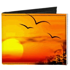 Canvas Bi-Fold Wallet - Golden Sunset