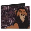 Canvas Bi-Fold Wallet - Lion King Scar Pose Elephant Graveyard Bones Browns