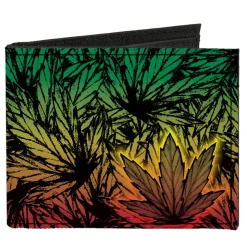 Canvas Bi-Fold Wallet - Marijuana Haze Rasta Rasta