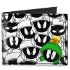 Canvas Bi-Fold Wallet - Marvin the Martian Expressions Stacked White Black Green Yellows
