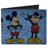 Canvas Bi-Fold Wallet - MICKEY MOUSE 4-Mousercise Poses Denim Blues Red