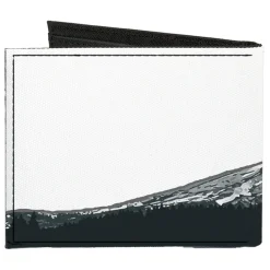 Canvas Bi-Fold Wallet - Orgeon MT. HOOD Scenery White Grays