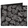 Canvas Bi-Fold Wallet - Paisley Black White