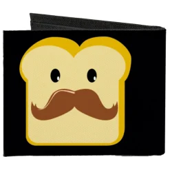 Canvas Bi-Fold Wallet - Peanut Butter w Mustache & Jelly