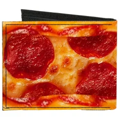 Canvas Bi-Fold Wallet - Pepperoni Pizza w Crust Vivid