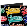 Canvas Bi-Fold Wallet - SAUCE Baseball Script Black/Multi Color
