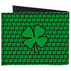 Canvas Bi-Fold Wallet - St. Pat's Clovers Green
