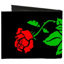 Canvas Bi-Fold Wallet - Sugar Skull w Roses & Heart