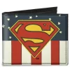Canvas Bi-Fold Wallet - Superman Shield Americana Red White Blue Yellow