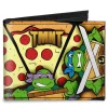 Canvas Bi-Fold Wallet - TMNT Turtle Battle Poses Pizza
