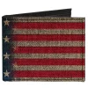 Canvas Bi-Fold Wallet - Vintage US Flag Stretch