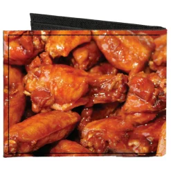 Canvas Bi-Fold Wallet - Vivid Hot Wings Stacked