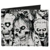 Canvas Bi-Fold Wallet - Zombie Skulls Sketch