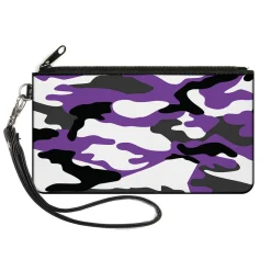 Canvas Zipper Wallet - LARGE - Camo Purple Black Gray White