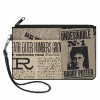 Canvas Zipper Wallet - LARGE - Harry Potter Newspaper Headlines UNDESIRABLE NO 1