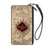 Canvas Zipper Wallet - LARGE - Hogwarts School THE MARAUDER'S MAP Tan Reds