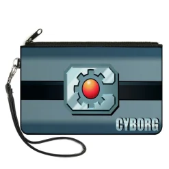 Canvas Zipper Wallet - LARGE - CYBORG Icon Stripe Grays Black Red