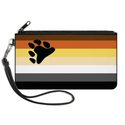 Canvas Zipper Wallet - LARGE - Flag Bear Pride2 Black Brown Orange Yellow Tan White Gray Black