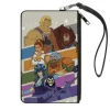 Canvas Zipper Wallet - LARGE - Masters of the Universe Character Stripe Poses White/Multi Color
