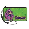 Canvas Zipper Wallet - LARGE - SCOOBY-DOO Shaggy Carrying Scooby Pose and Spider Webs Greens