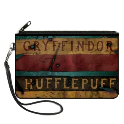 Canvas Zipper Wallet - LARGE - GRYFFINDOR & HUFFLEPUFF Burnt Banners