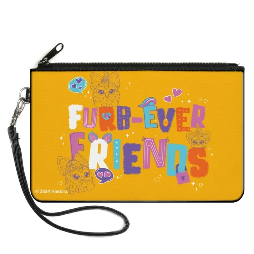 Canvas Zipper Wallet - LARGE - Furby FURB-EVER FRIENDS Group Pose Orange/Multi Color