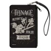 Canvas Zipper Wallet - LARGE - TEENAGE MUTANT NINJA TURTLES Est. 1984 Action Poses Black/White