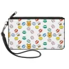 Canvas Zipper Wallet - LARGE - Winnie the Pooh Face Bee Honey Pots Scattered White